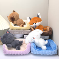 2pcs Nesting Kabbalah Dog Cat Fox Plush Toy Girl Doll Birthday Gift Figure