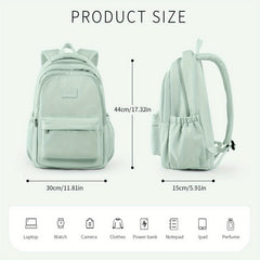 Preppy Zipper Storage Backpack All Match Daypack Travel Bag