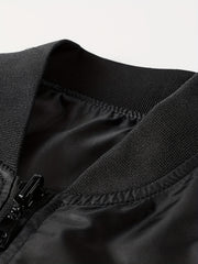Men's Embroidered Waterproof Windproof Jacket Zipper Front