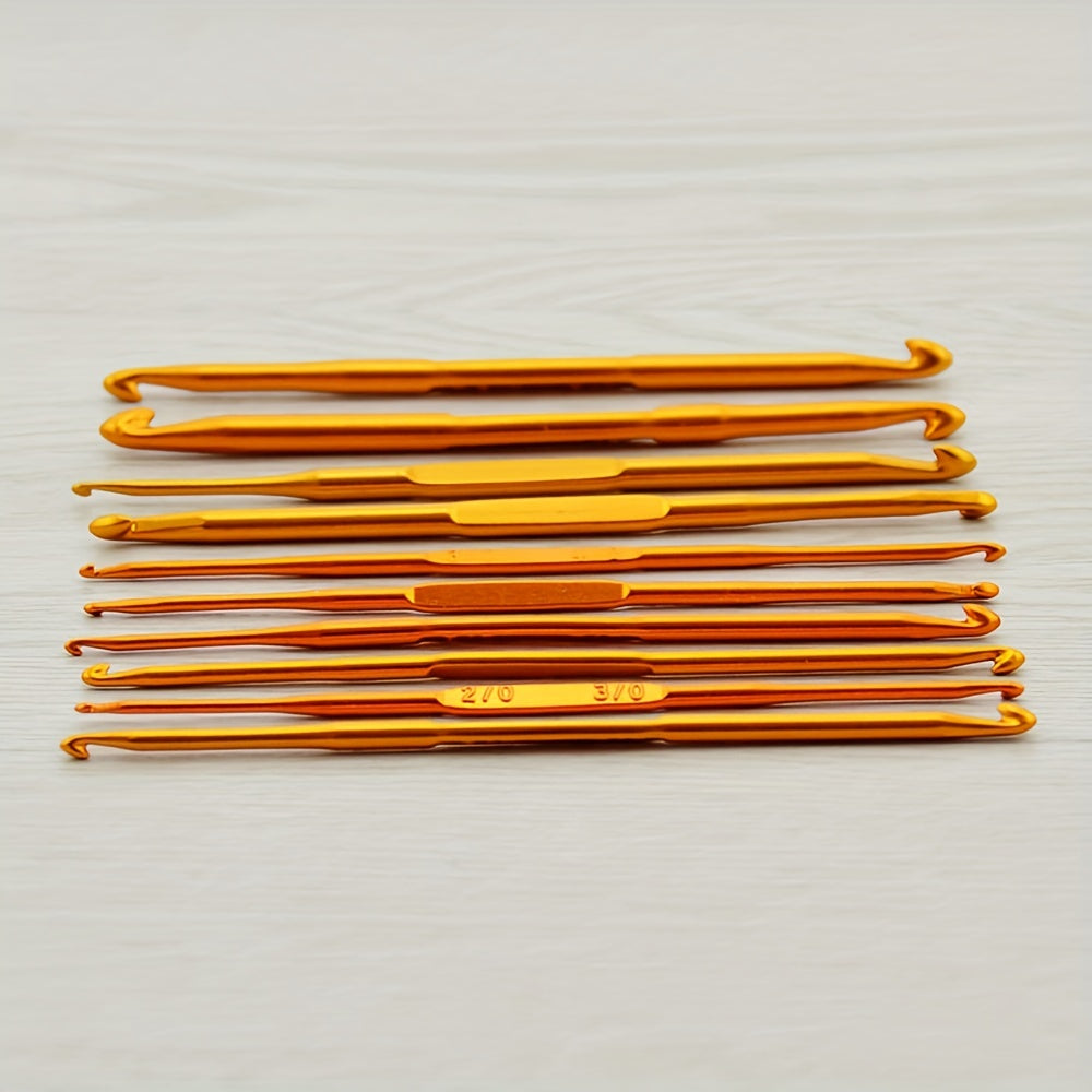 10pcs Aluminum Alloy Craft Crochet Hook Kit For Beginners
