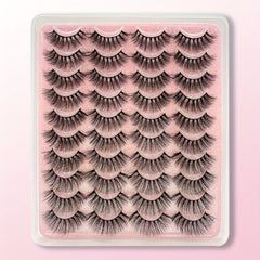 20 Pairs 3D Mink False Eyelashes for Long Lasting Voluminous Look
