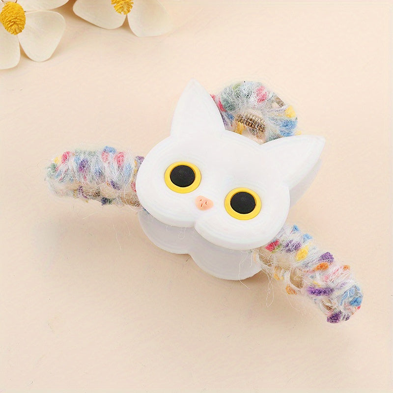Sweet Animal Claw Clip For Girls - Tweed Shark Claw Hair Clip