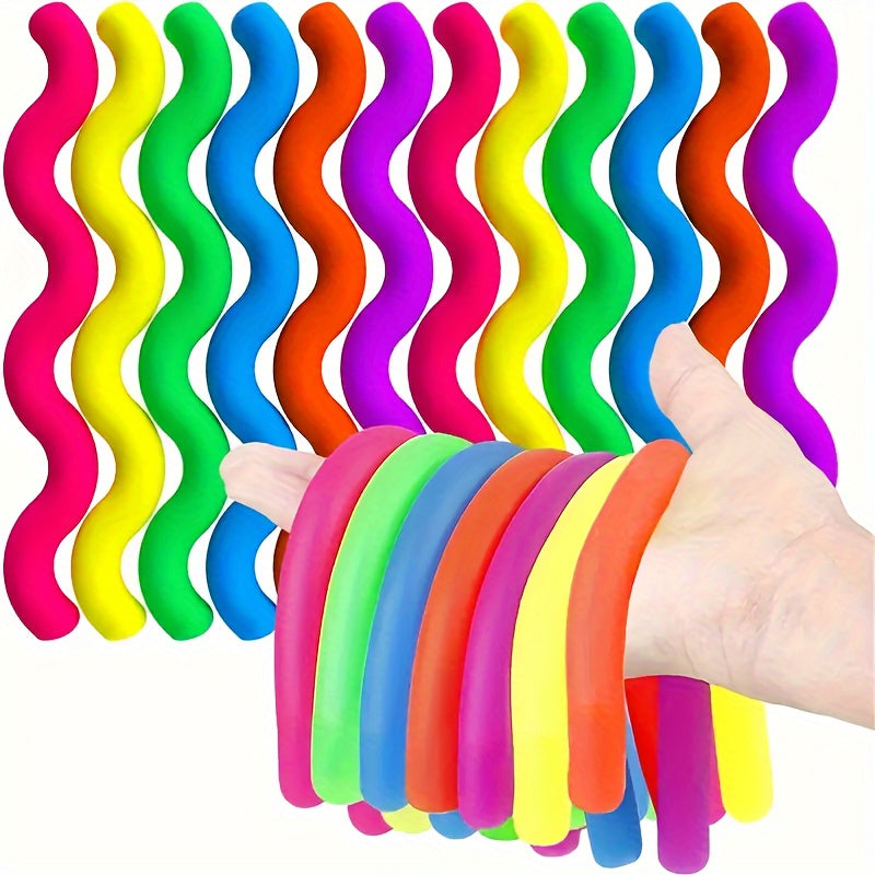 Stretchy Noodle Fidget Toys Calming Sensory Strings Mixed Colors
