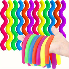 Stretchy Noodle Fidget Toys Calming Sensory Strings Mixed Colors