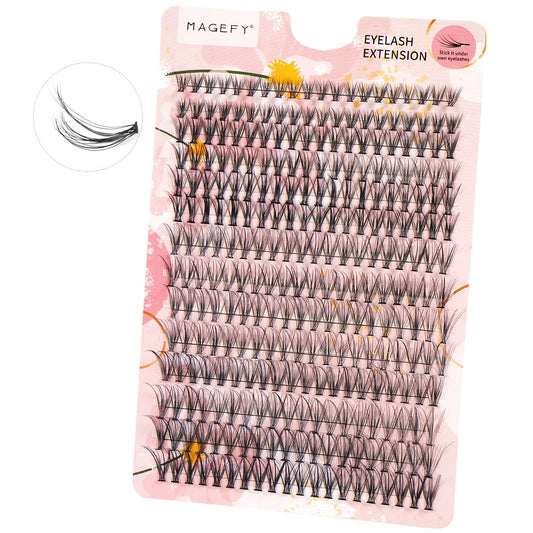 280pcs Fishtail Grafting Eyelashes 8-16mm 20P Thick Fluffy Cluster False Lashes