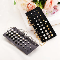 Faux Pearl Zircon Stud Earrings Women's Accessories Fall