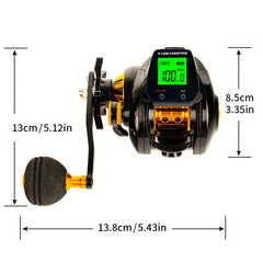 HD Display Fishing Reel 7.2:1 Gear Ratio Magnetic Brake System