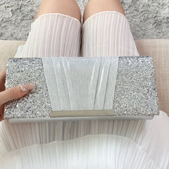 Glitter Clutch Wallet Flap Evening Bag Lightweight Shoulder Chain Bag