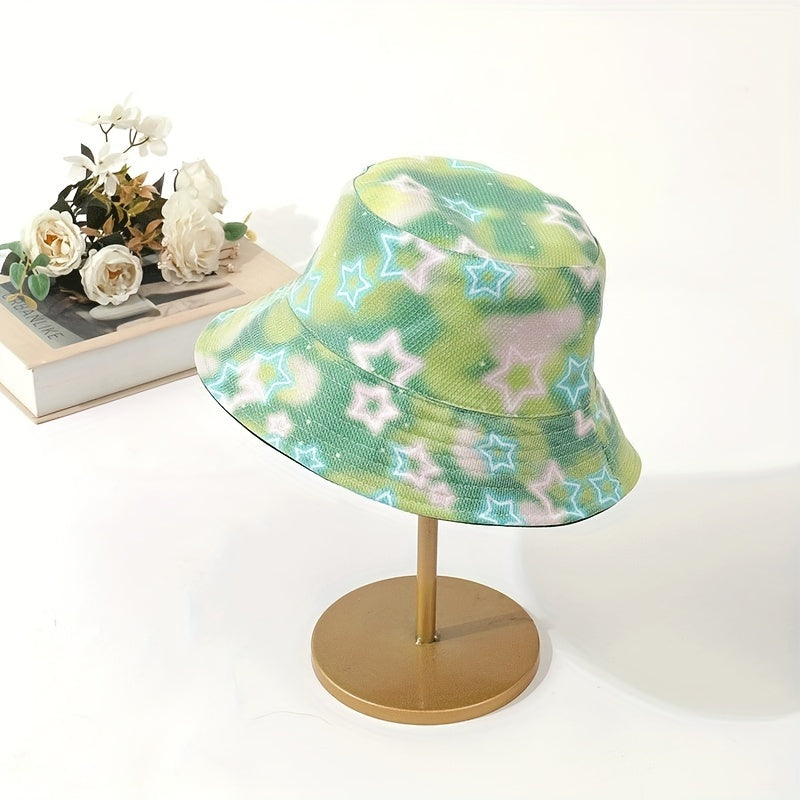 Star Print Bucket Hat Unisex Couple Style Hat