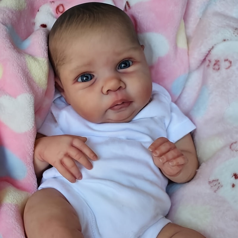 Hand-Painted Reborn Baby Doll Soft Touch Skin Painted Hair Gift