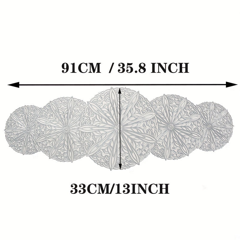 Hollow Out Leaf Pattern Table Runner PVC Rectangle For Dinner Table