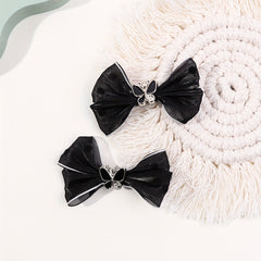 2pcs Mesh Bow Hair Clip Duck Billed Clip for Women Girls