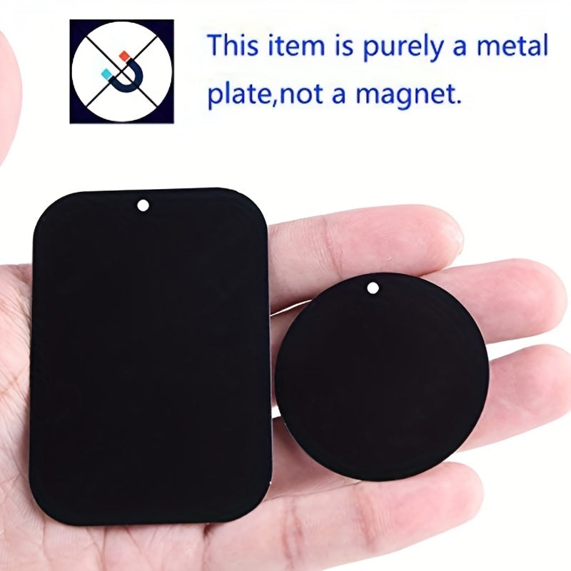 8 Universal Metal Plates for Magnetic Car Mounts - Rectangle & Round Adhesive