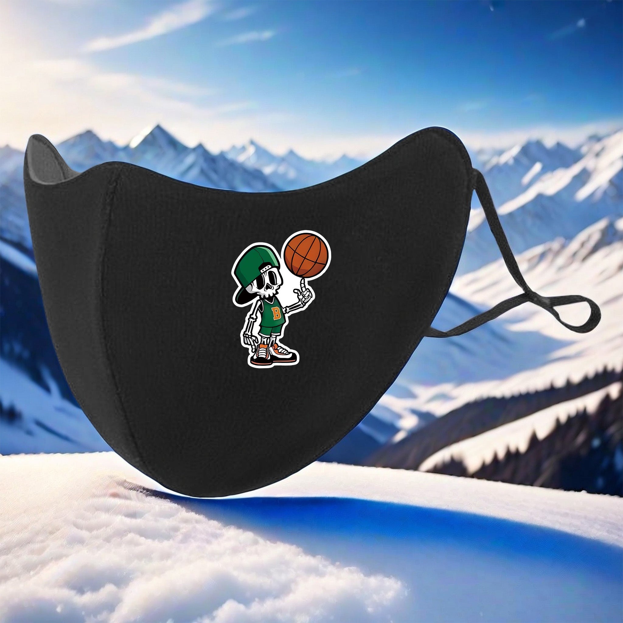 Basketball Skeleton Face Mask Warm Windproof Eye Protection Soft Polyester