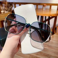 Gradient Metal UV400 Square Sunglasses for Women Men