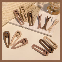 3pcs Matte Solid Snap Hair Clips for Ladies
