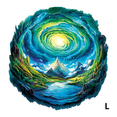 Vibrant Forest Wooden Jigsaw Puzzle - Van Gogh Starry Night Theme