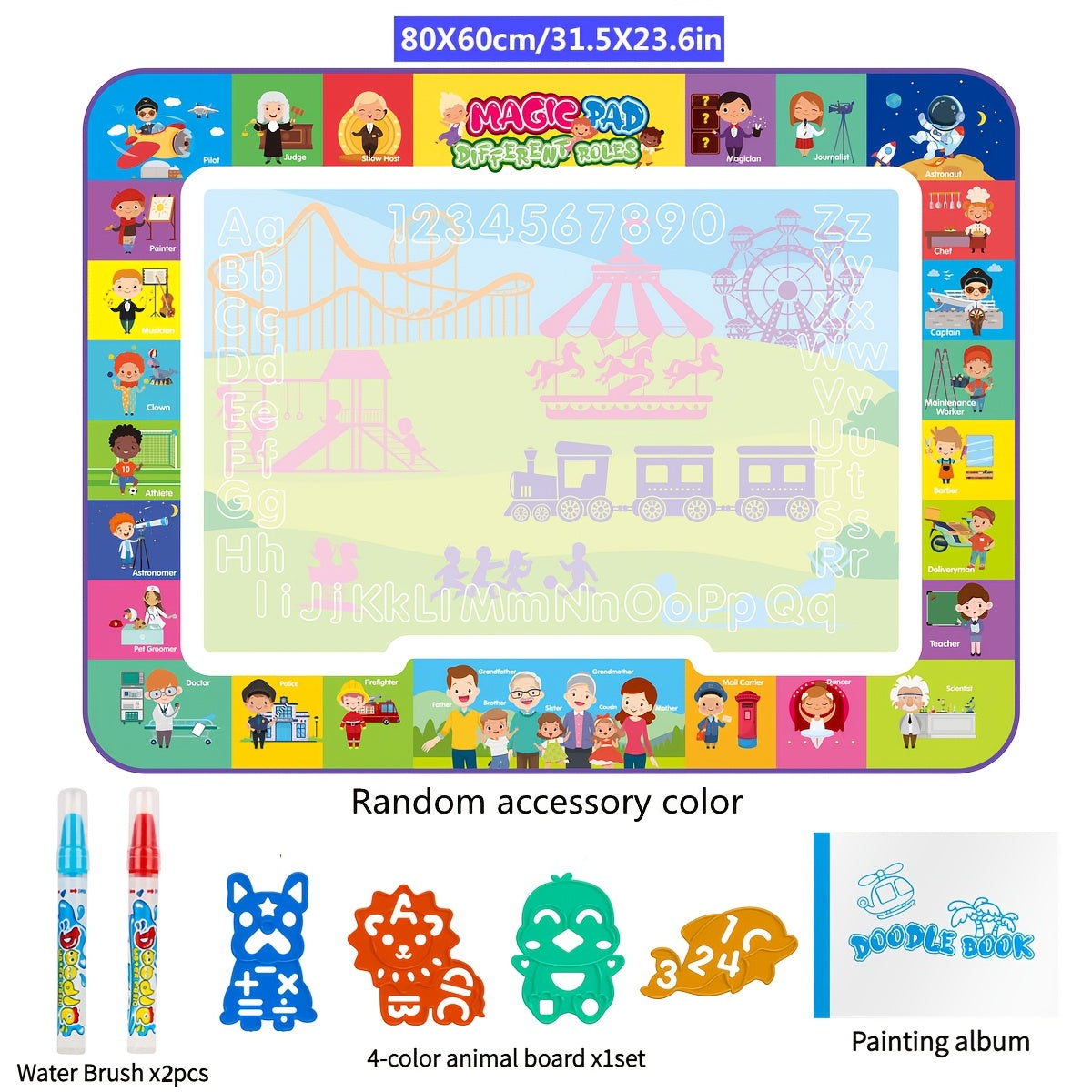 Magic Water Canvas for Kids Reusable Doodle & Letter Educational Art Toy