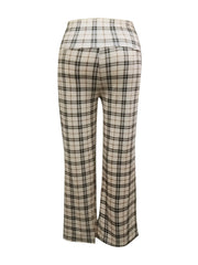 Women's Plus Plaid Print High Rise Wide Leg Workwear Pants