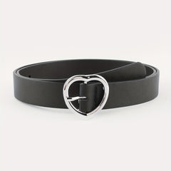 Heart Shape Buckle Wide Belt Casual PU Girdle Women Waistband
