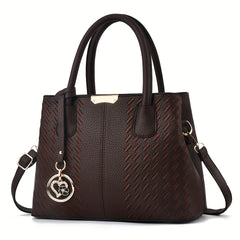 Solid Crossbody Satchel Handbag with Top Handle for Everyday Wear