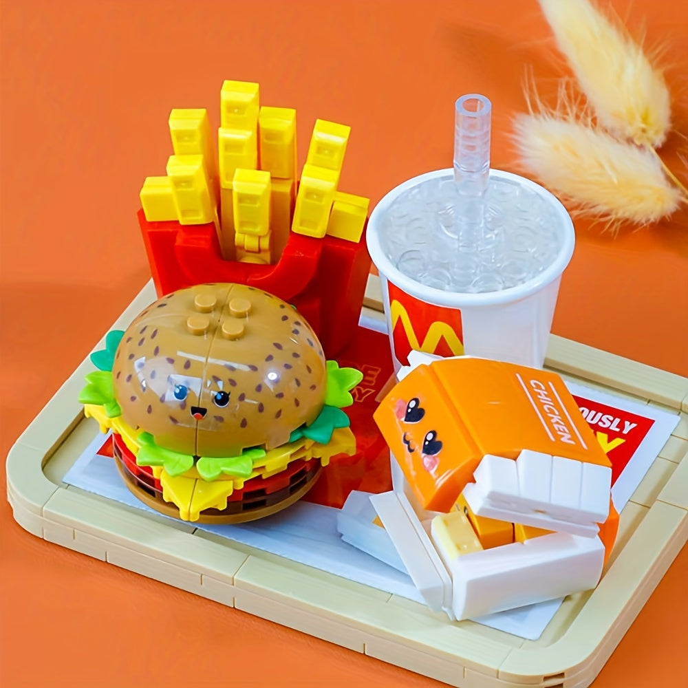 261pcs Building Blocks Hamburger Package DIY Fast Food Model Gift