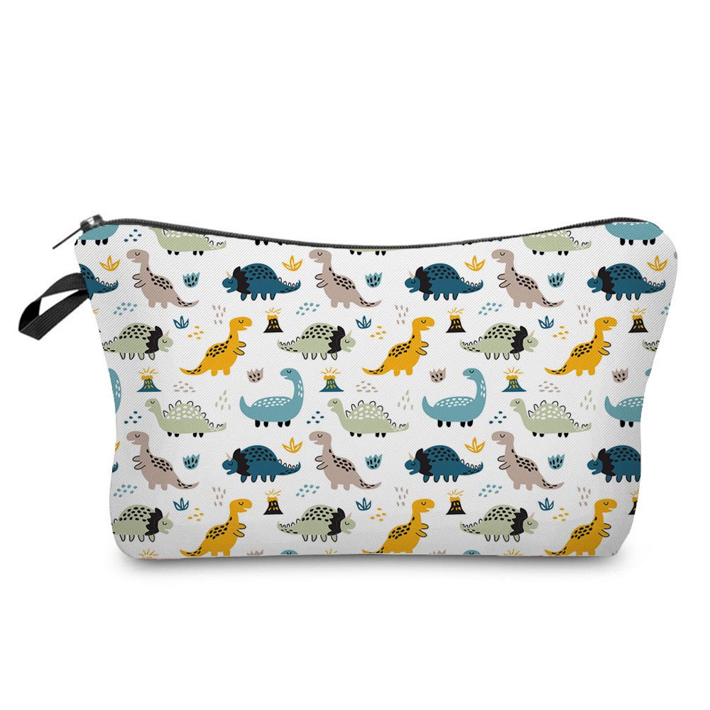 Dinosaur Pattern Zipper Storage Bag Cosmetic Makeup Pouch