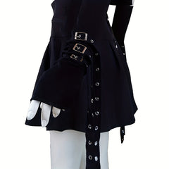 Rivet Belt Decor Punk Gloves Gothic Fingerless Gloves