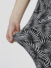 Leaf Print Skinny Leggings for Women