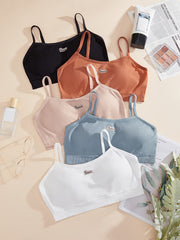 5pcs Wireless Bras Full Coverage Comfy & Breathable Women's Lingeri