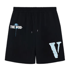 Men's Casual Sports Loose THE WOO Rose Graphic Shorts