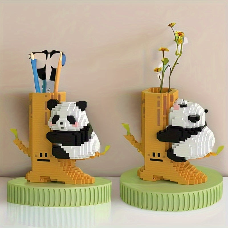 Big Panda Building Blocks Educational Assembled Toys Pen Holder DIY