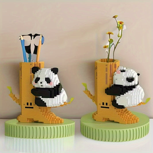 Big Panda Building Blocks Educational Assembled Toys Pen Holder DIY