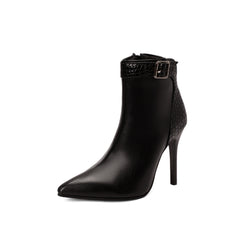 Women's Stiletto Heeled Ankle Boots Pointed Toe Side Zipper High Heels