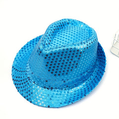 Mens Wide Brim Fedora Hat Sequins