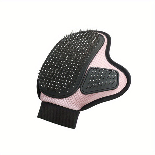 Pet Bath Grooming Glove With Tipped Pin Brush Dogs Cats Deshedding Groves