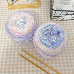 Gradient Rainbow Scarf Yarn Mohair Hand mixed Yarn