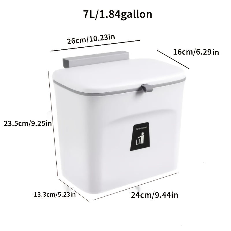 Hanging Trash Can Household Storage Bucket Flip Lid Sliding Trash Can