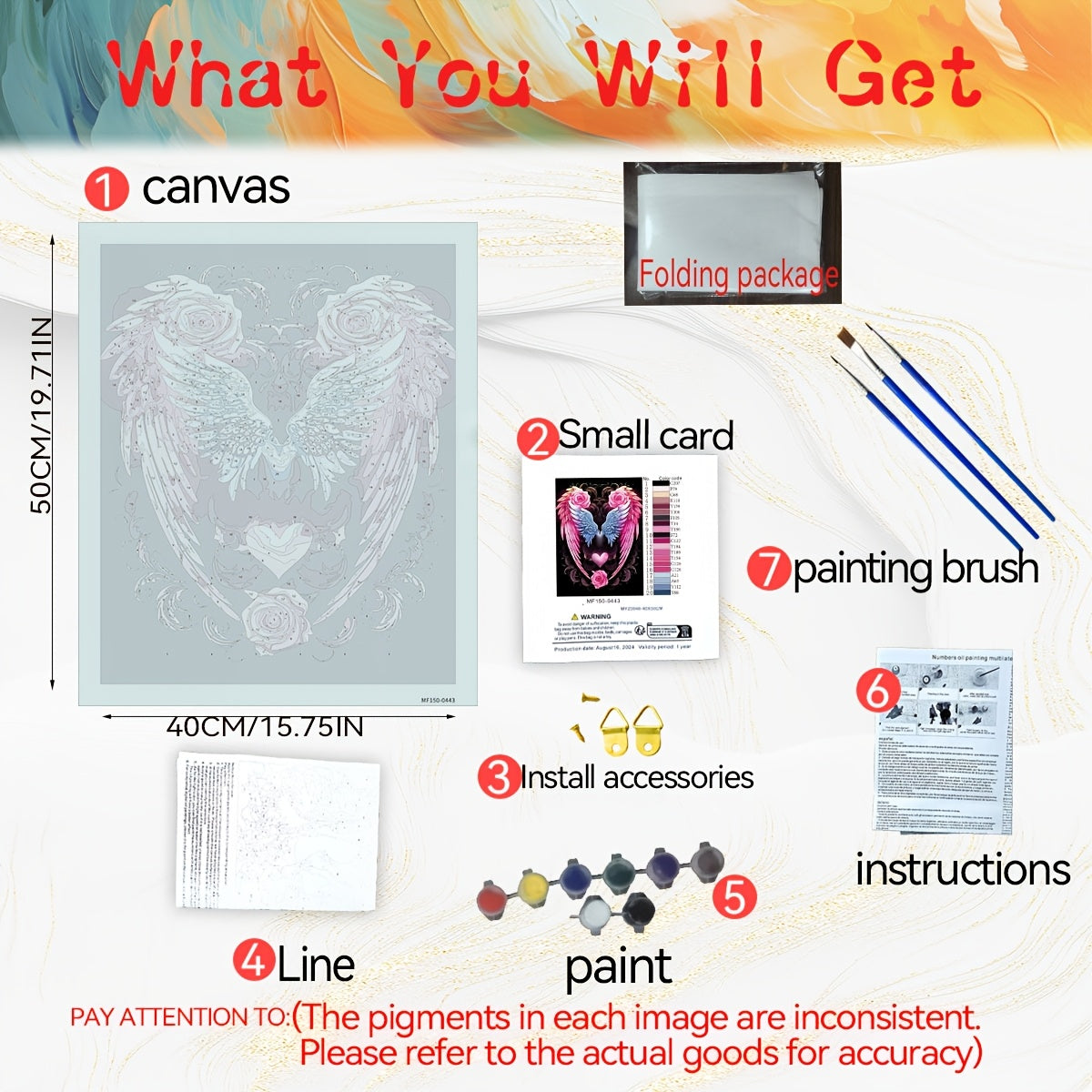 DIY Digital Painting Kit Rose Wings Home Wall Decor Ideal Gift for Crafts
