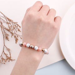 Rose Quartz Beaded Chakra Bracelet Gemstone Healing Crystal Jewelry