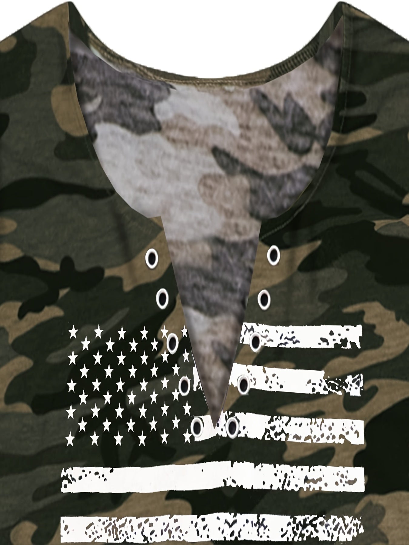 Women's Flag Print V Neck Tank Top