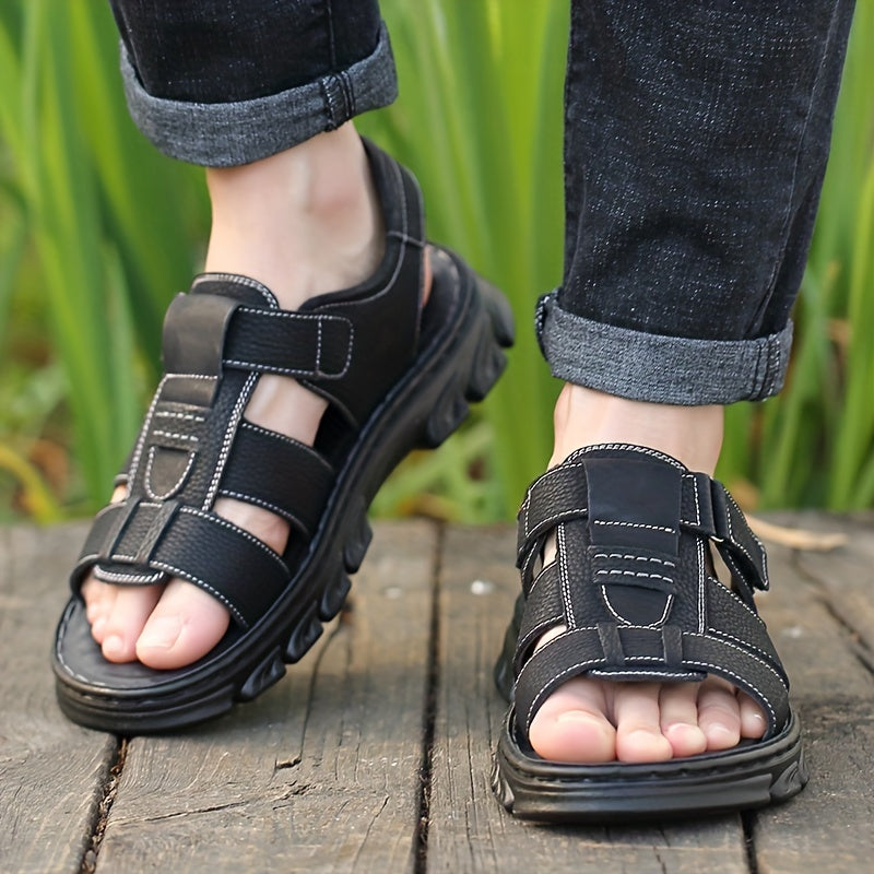 Unisex Open Toe Hook And Loop Sandals Non Slip Beach Shoes