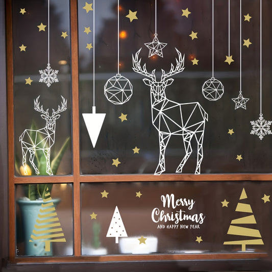 2pcs Christmas Stickers Wall Stickers Adhesive Electrostatic Stickers