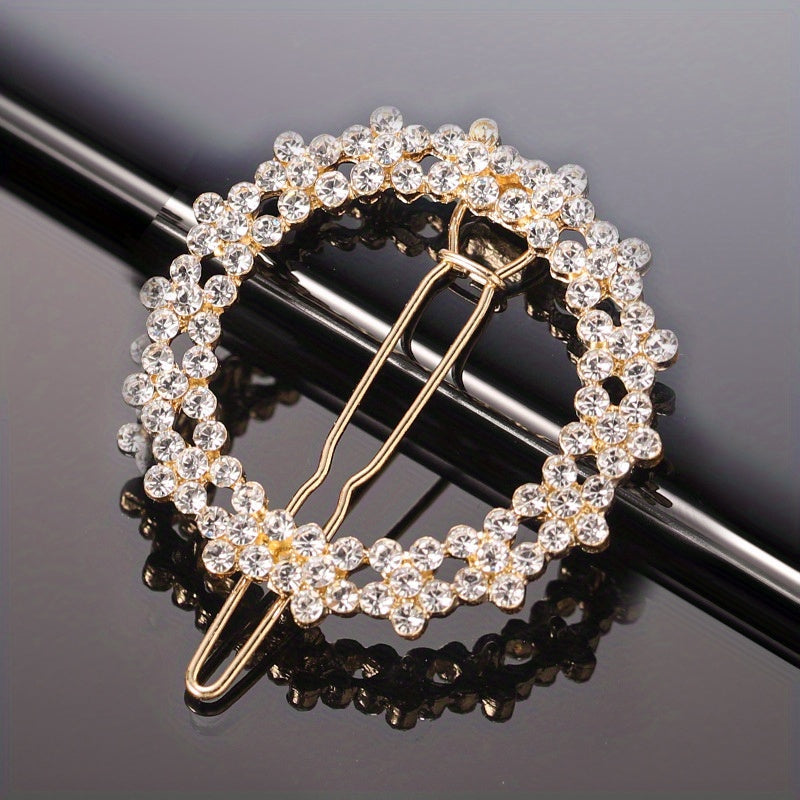Rhinestone Flower Hair Clip Faux Pearl Side Clip Head Jewelry Hair Accessories