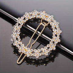Rhinestone Flower Hair Clip Faux Pearl Side Clip Head Jewelry Hair Accessories