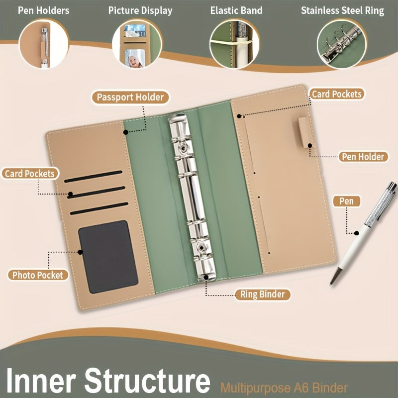 Budget Binder Money Organizer with 6 Cash Envelopes, 12 Budget Sheets