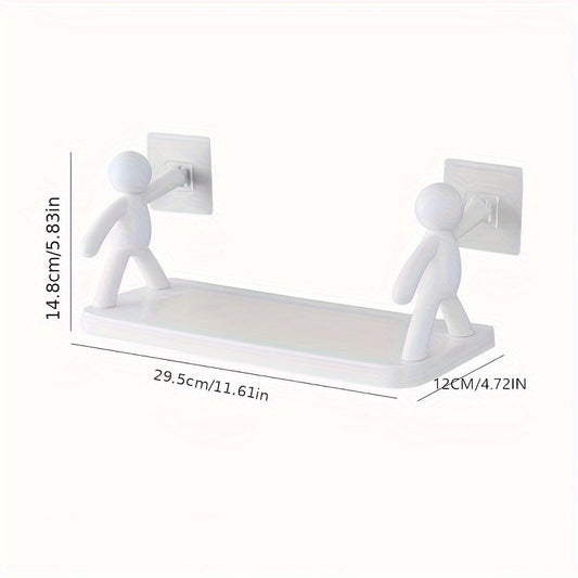 Small Man Wall Floating Shelf Bathroom Kitchen Storage Organizer