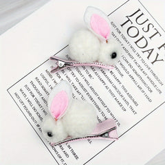 Plush Rabbit Hair Clip Duckbill Non Slip Hair Decoration