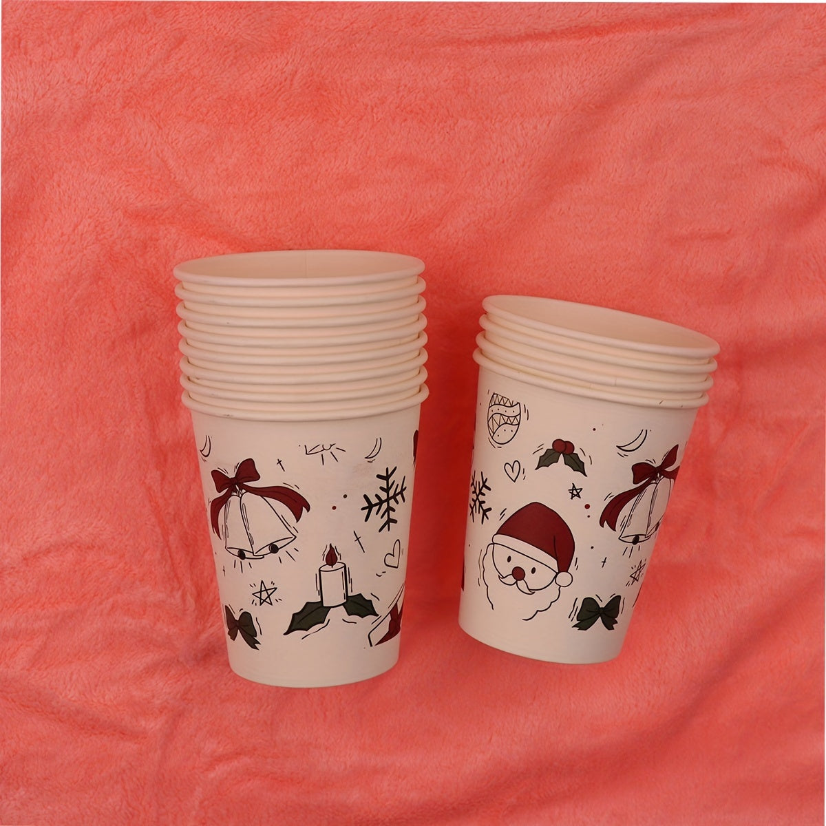 10pcs Christmas Disposable Paper Cup 9oz For Party Gatherings