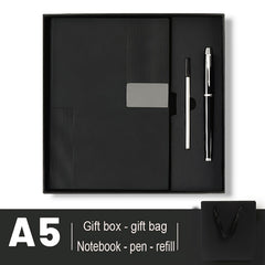 Personalized A5 Faux Leather Notebook Gift Set with Bookmark
